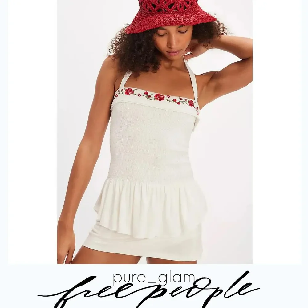 Free People top floral embroidered